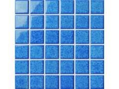 游泳池馬賽克 廠家直銷批發(fā) 藍(lán)色釉面 海洋色 48x48mm
