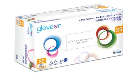 gloveon NB32，NW32無粉， 9’, 非滅菌, 指尖麻面